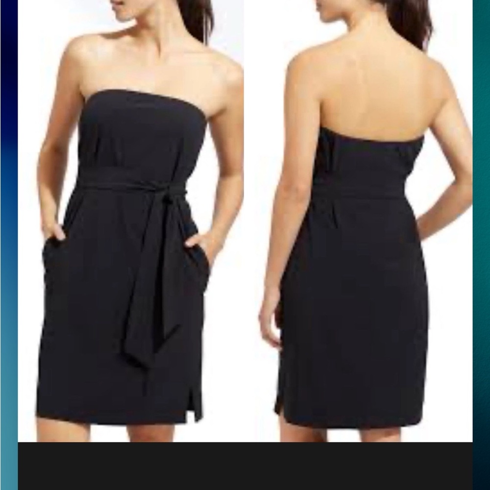 Athleta Black Strapless Anywhere Dress NWT
